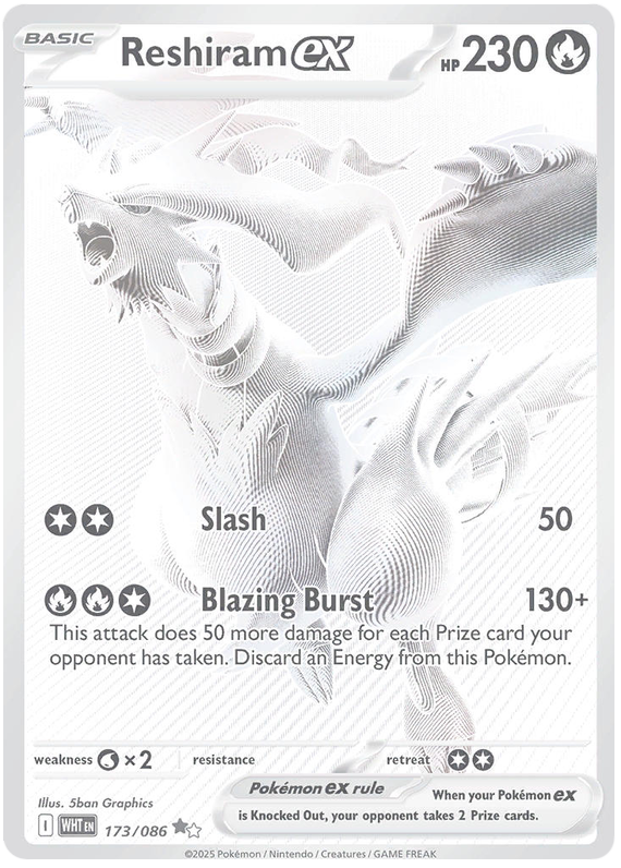 Reshiram EX 173/086 White Flare Pokémon card | Pokebundles Ireland