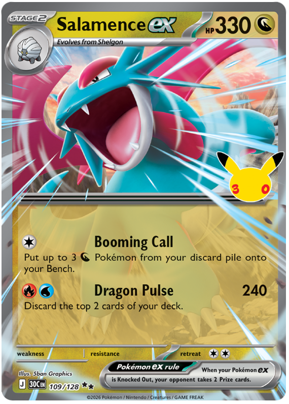Pokemon TCG Salamence ex 109/128 - 30th Celebration