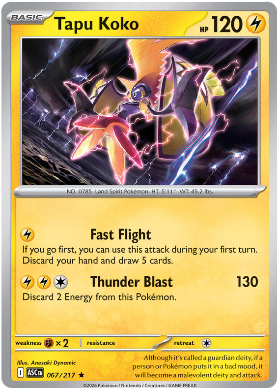 Pokemon TCG Tapu Koko 067/217 - Ascended Heroes