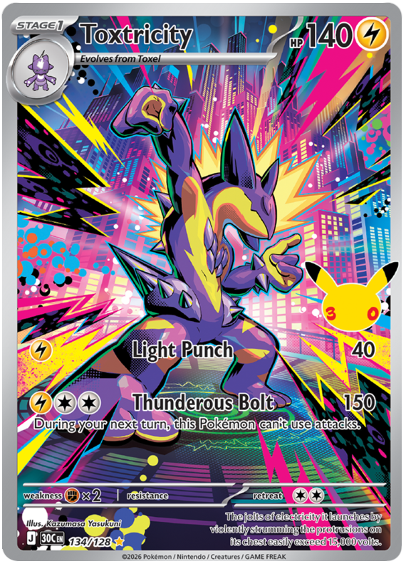 Pokemon TCG Toxtricity 134/128 - 30th Celebration