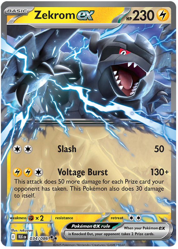 Zekrom EX 034/86 Black Bolt Pokémon card | Pokebundles Ireland