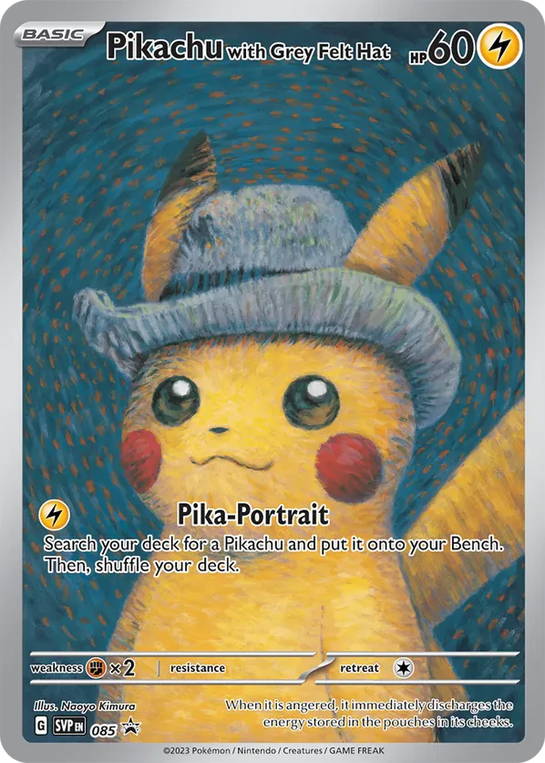 Pikachu with Grey Felt Hat 085 Scarlet & Violet Promo