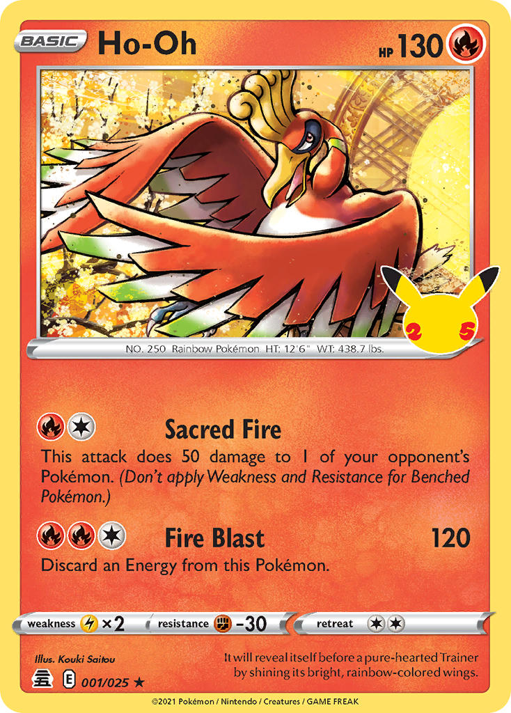 Pokemon TCG Ho-Oh 001/025 - Celebrations
