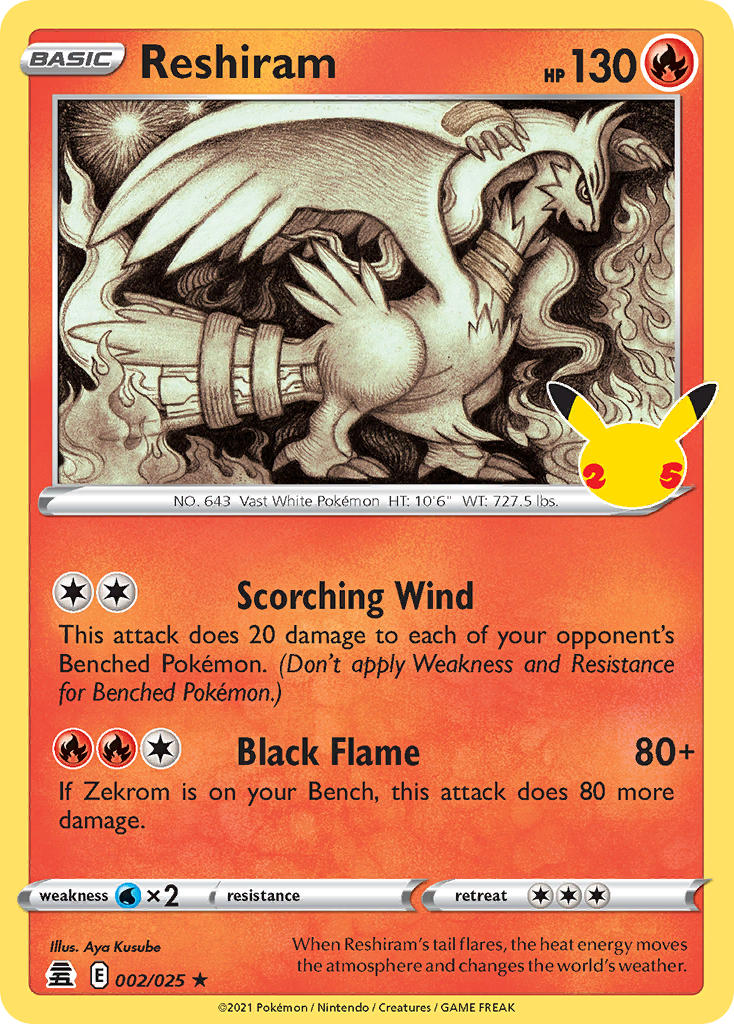 Pokemon TCG Reshiram 002/025 - Celebrations