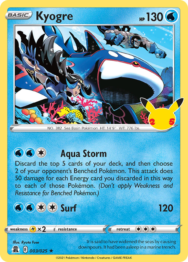 Pokemon TCG Kyogre 003/025 - Celebrations