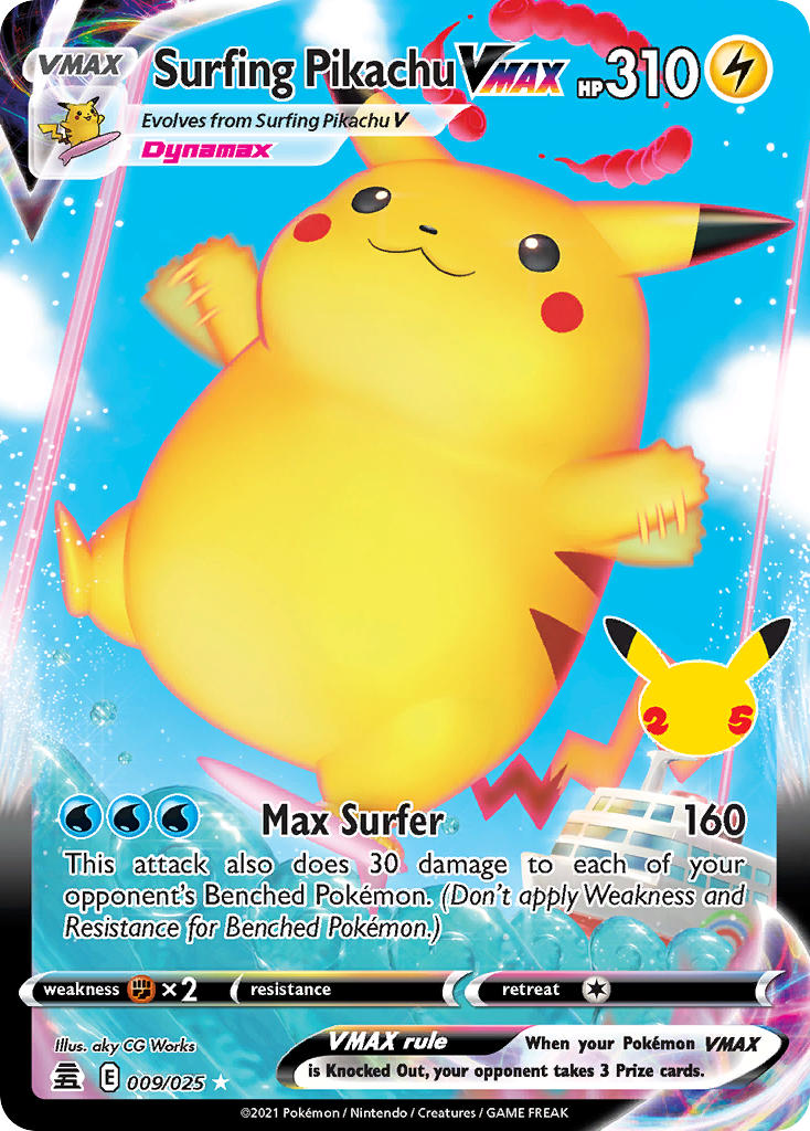 Pokemon TCG Surfing Pikachu VMAX 009/025 - Celebrations