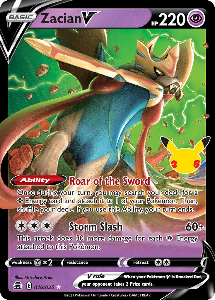 Pokemon TCG Zacian V 016/025 - Celebrations