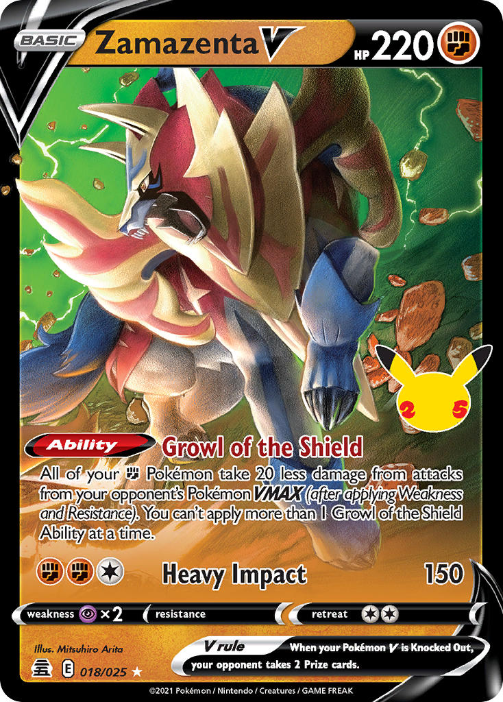 Pokemon TCG Zamazenta V 018/025 - Celebrations