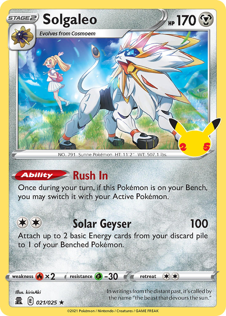 Pokemon TCG Solgaleo 021/025 - Celebrations