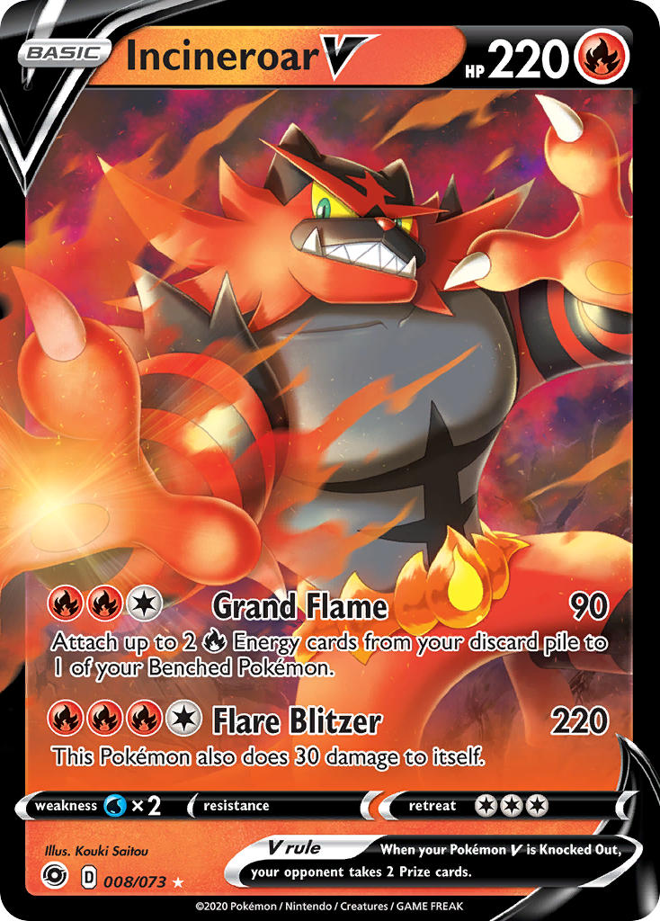 Pokemon TCG Incineroar V 008/073 - Champion's Path