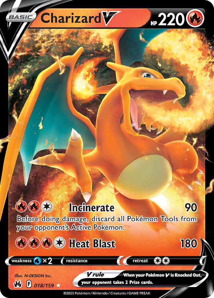 Pokemon TCG Charizard V 018/159 - Crown Zenith