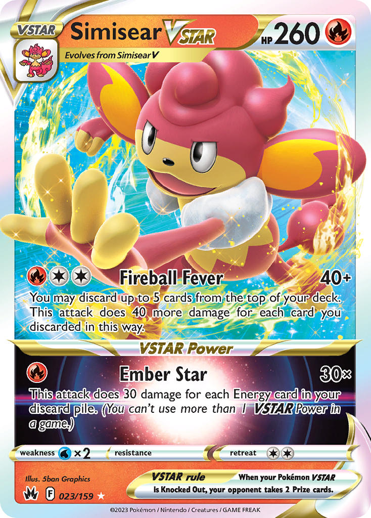 Pokemon TCG Simisear VSTAR 023/159 - Crown Zenith