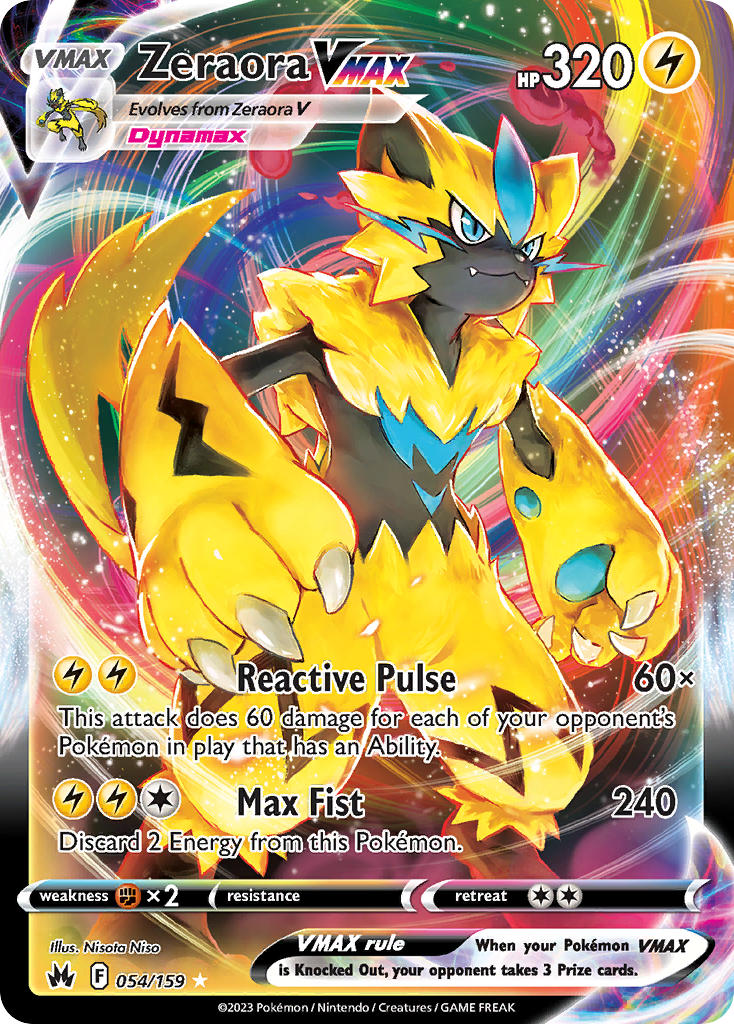 Pokemon TCG Zeraora VMAX 054/159 - Crown Zenith