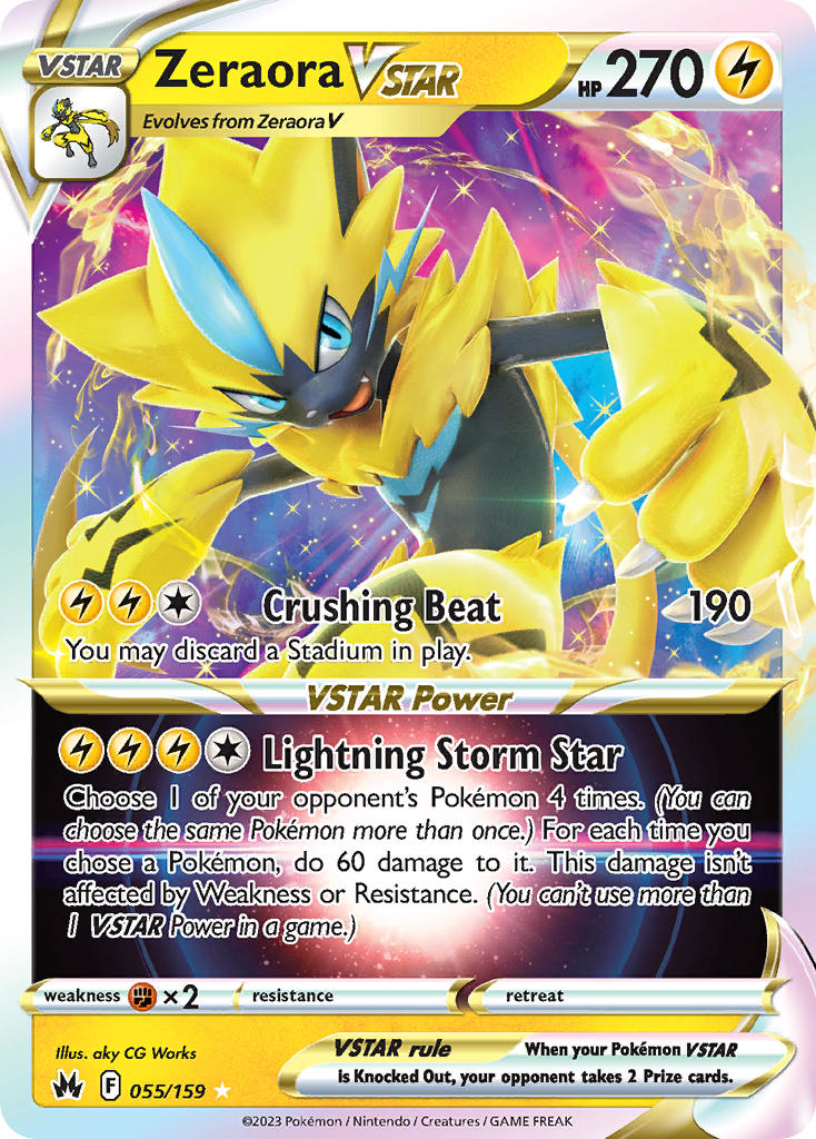 Pokemon TCG Zeraora VSTAR 055/159 - Crown Zenith