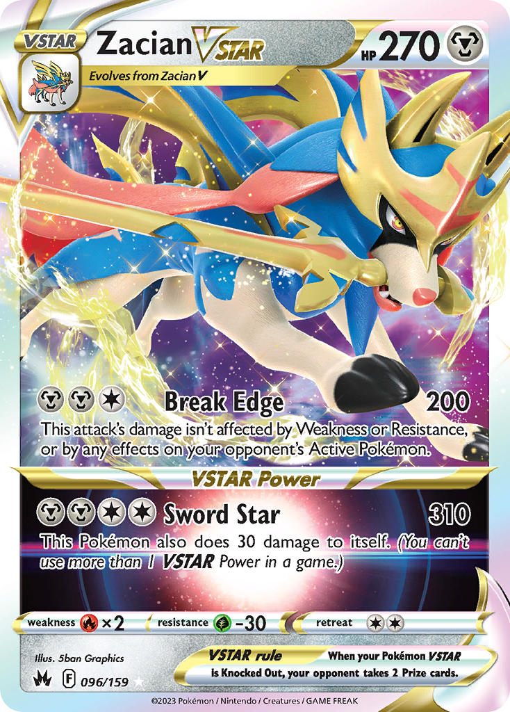 Pokemon TCG Zacian VSTAR 096/159 - Crown Zenith