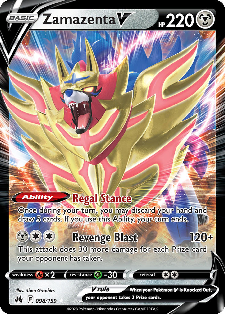 Pokemon TCG Zamazenta V 098/159 - Crown Zenith