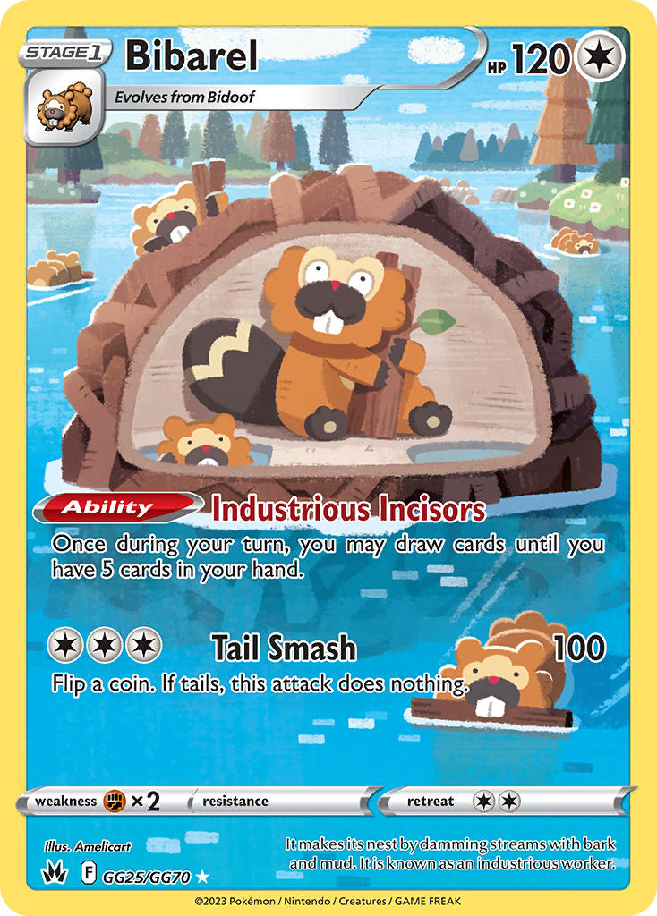 Pokemon TCG Bibarel GG25/GG70 - Crown Zenith