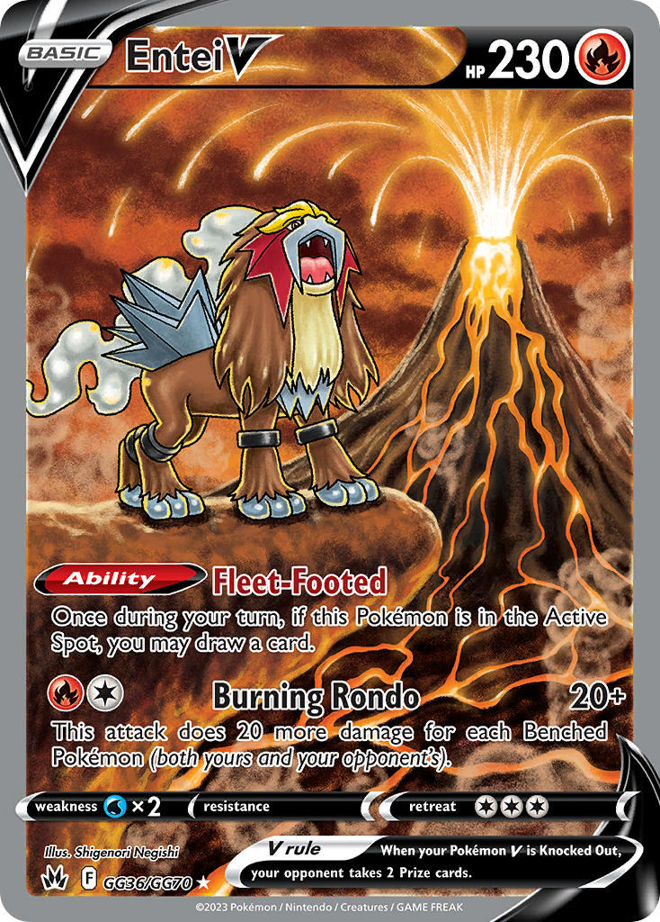 Pokemon TCG Entei V GG36/GG70 - Crown Zenith