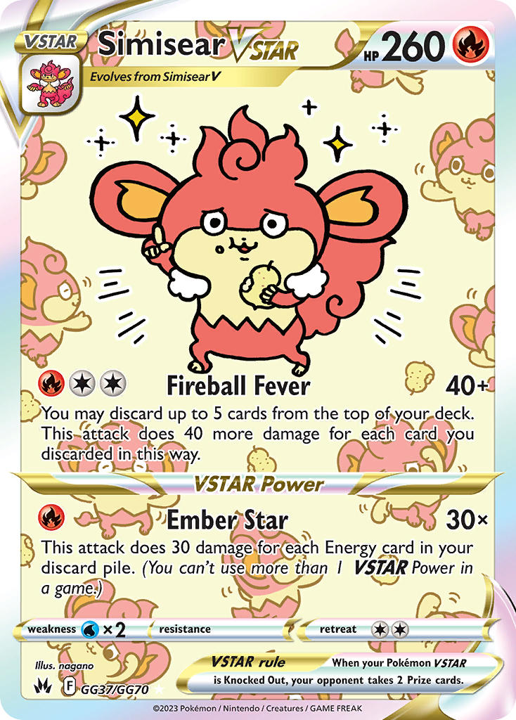 Pokemon TCG Simisear VSTAR GG37/GG70 - Crown Zenith