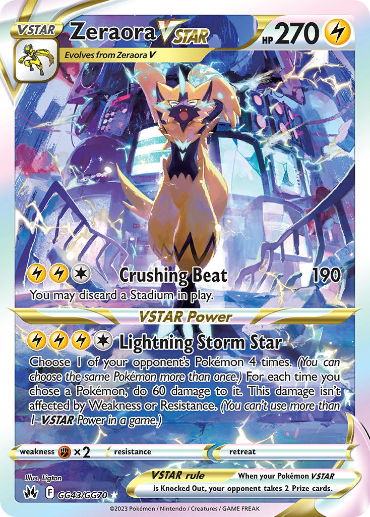 Pokemon TCG Zeraora VSTAR GG43/GG70 - Crown Zenith