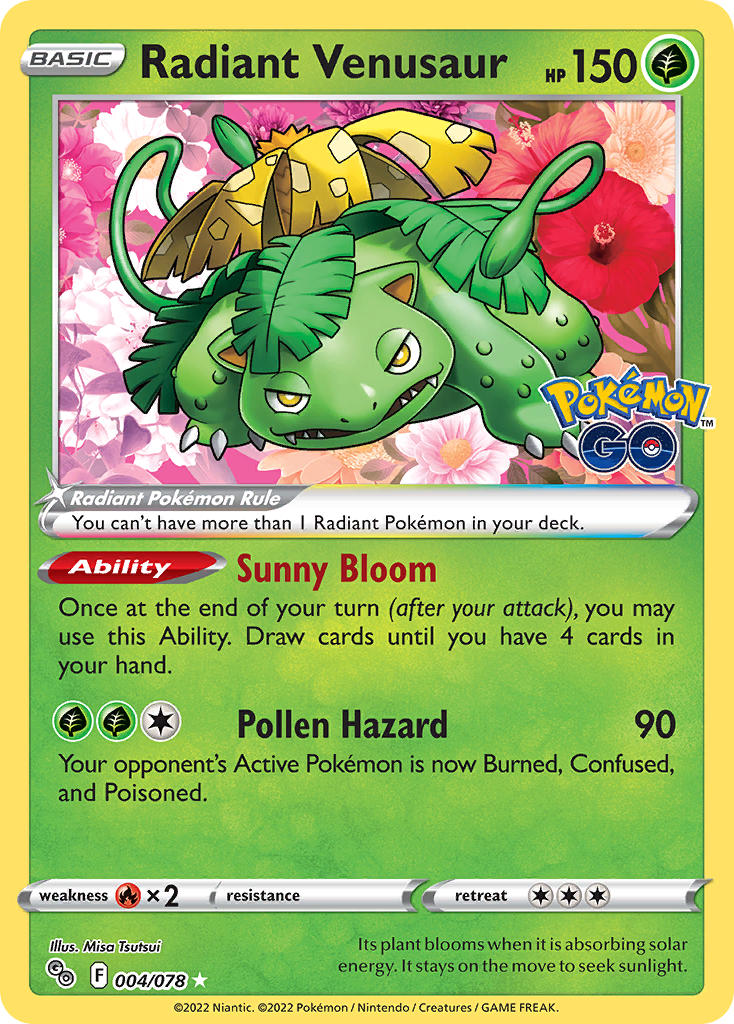 Pokemon TCG Radiant Venusaur 004/078 - Pokemon GO
