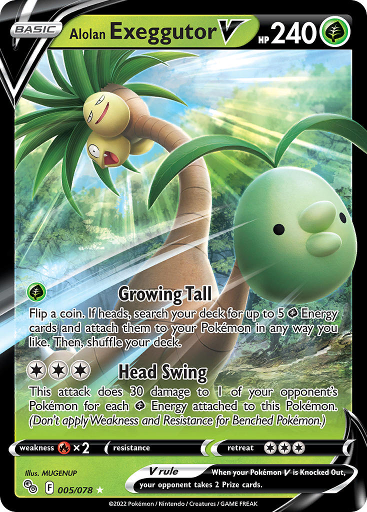 Pokemon TCG Alolan Exeggutor V 005/078 - Pokemon GO