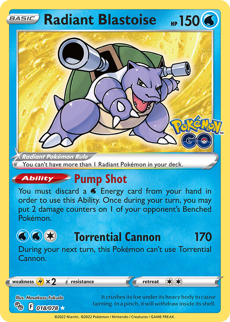 Pokemon TCG Radiant Blastoise 018/078 - Pokemon GO