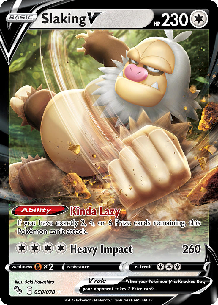Pokemon TCG Slaking V 058/078 - Pokemon GO