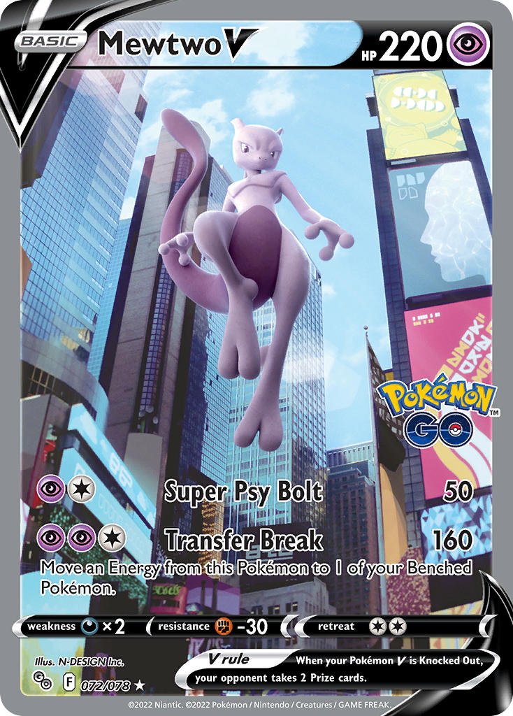 Pokemon TCG Mewtwo V 072/078 - Pokemon GO