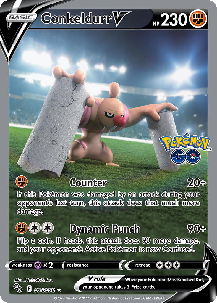 Pokemon TCG Conkeldurr V 074/078 - Pokemon GO