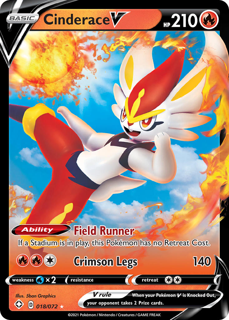 Pokemon TCG Cinderace V 018/072 - Shining Fates