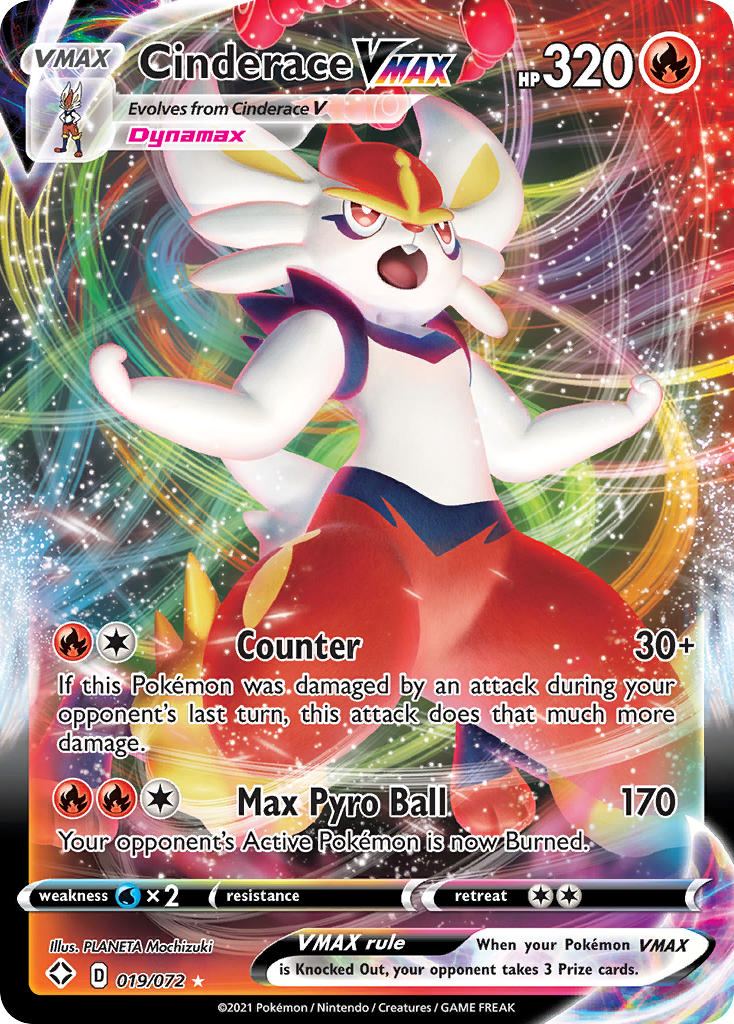 Pokemon TCG Cinderace VMAX 019/072 - Shining Fates