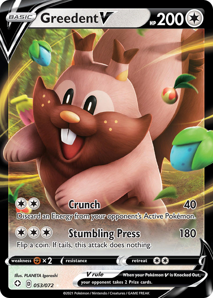 Pokemon TCG Greedent V 053/072 - Shining Fates