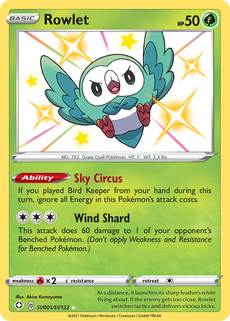 Pokemon TCG Rowlet SV001/SV122 - Shining Fates