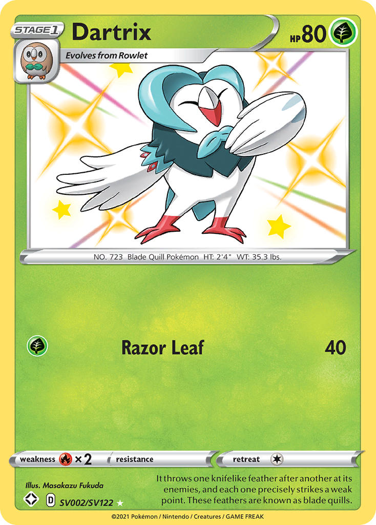 Pokemon TCG Dartrix SV002/SV122 - Shining Fates