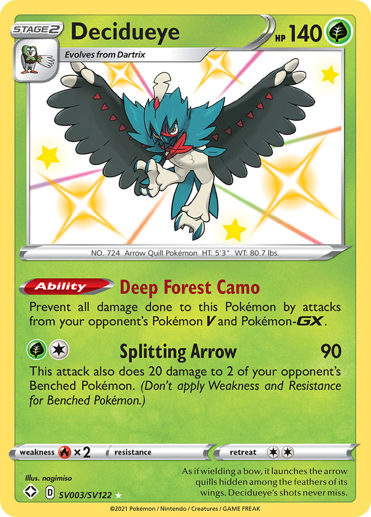 Pokemon TCG Decidueye SV003/SV122 - Shining Fates