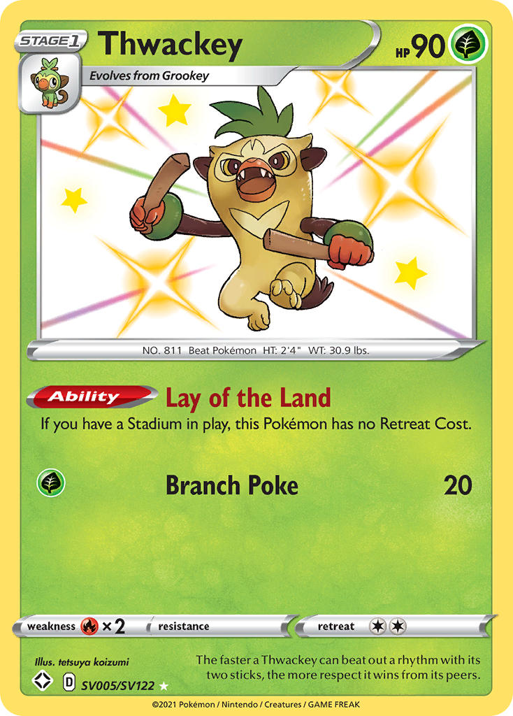 Pokemon TCG Thwackey SV005/SV122 - Shining Fates