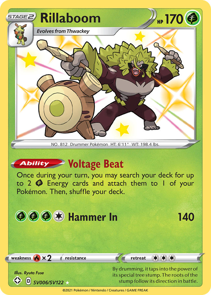 Pokemon TCG Rillaboom SV006/SV122 - Shining Fates