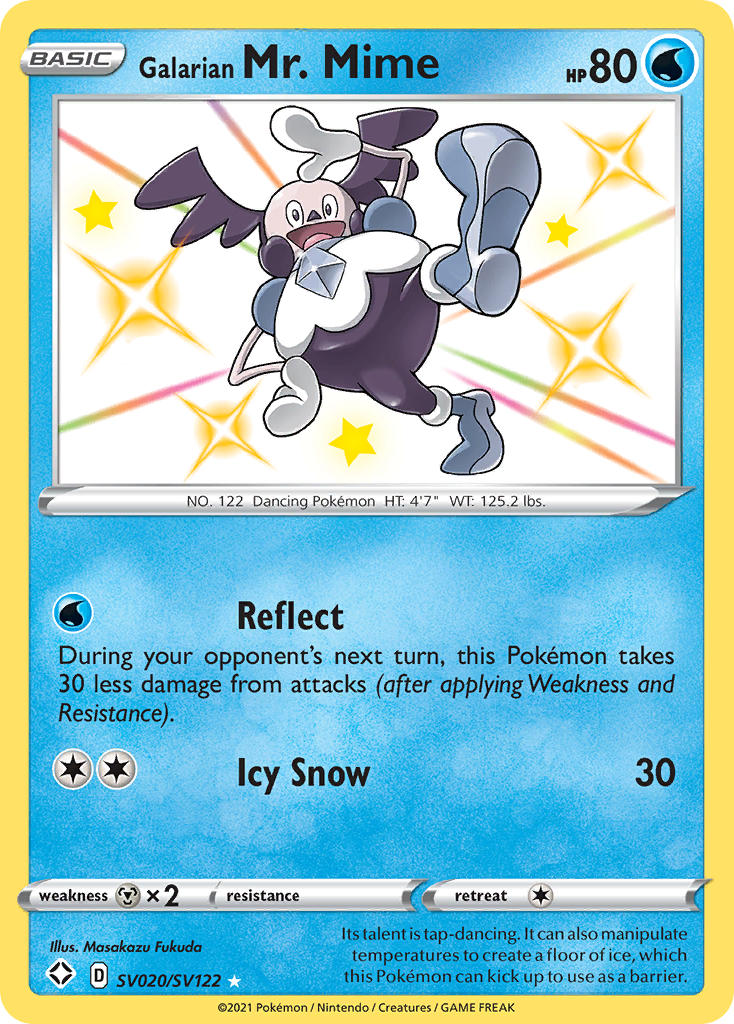 Pokemon TCG Galarian Mr. Mime SV020/SV122 - Shining Fates