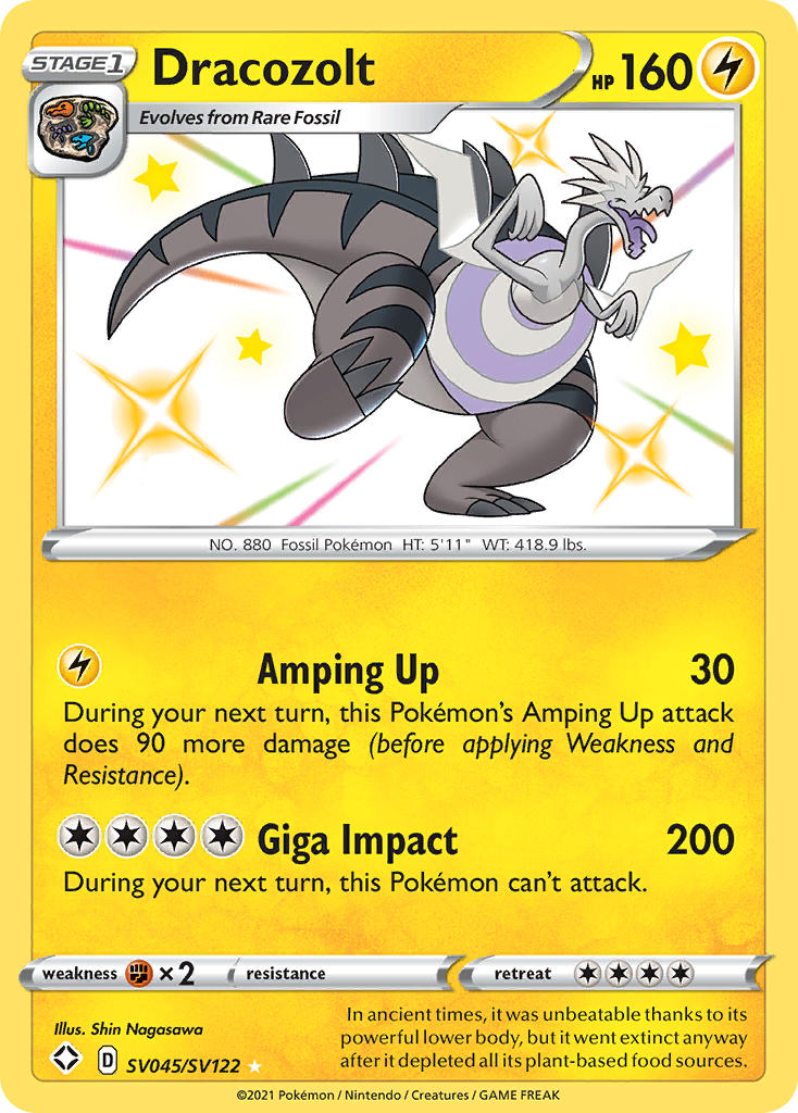 Pokemon TCG Dracozolt SV045/SV122 - Shining Fates