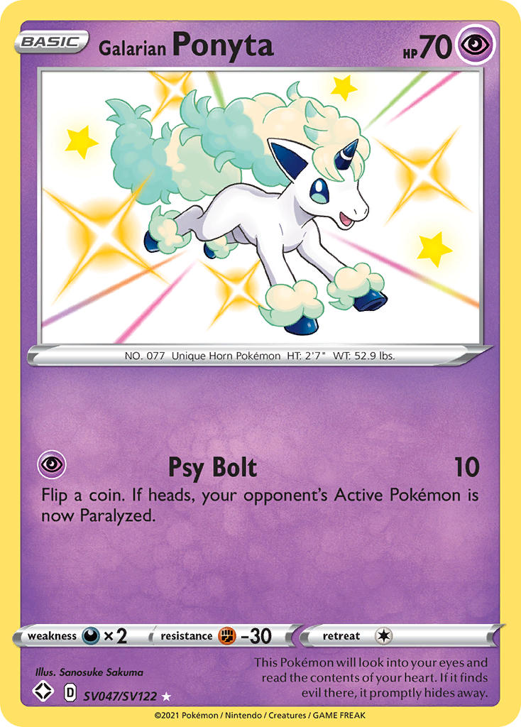 Pokemon TCG Galarian Ponyta SV047/SV122 - Shining Fates
