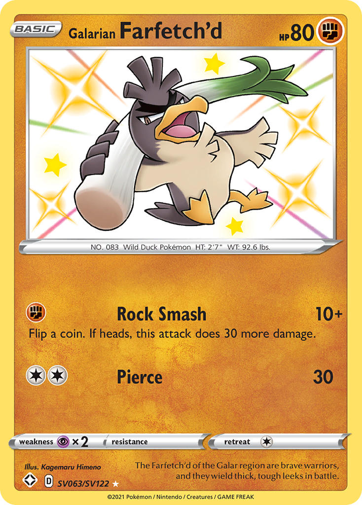 Pokemon TCG Galarian Farfetch’d SV063/SV122 - Shining Fates