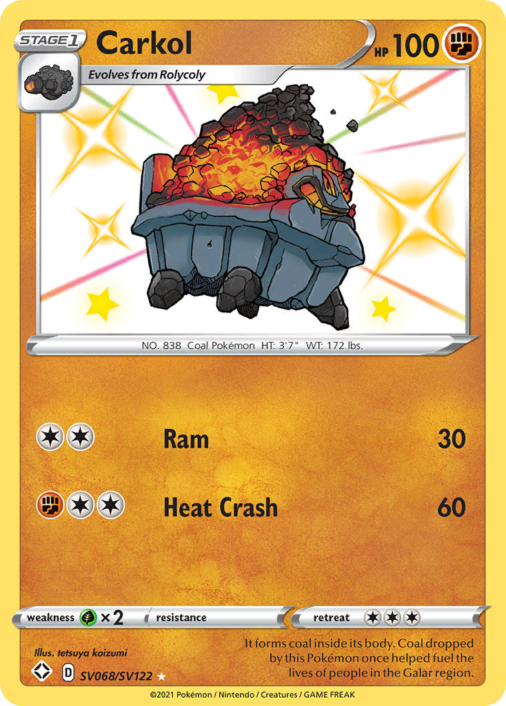 Pokemon TCG Carkol SV068/SV122 - Shining Fates