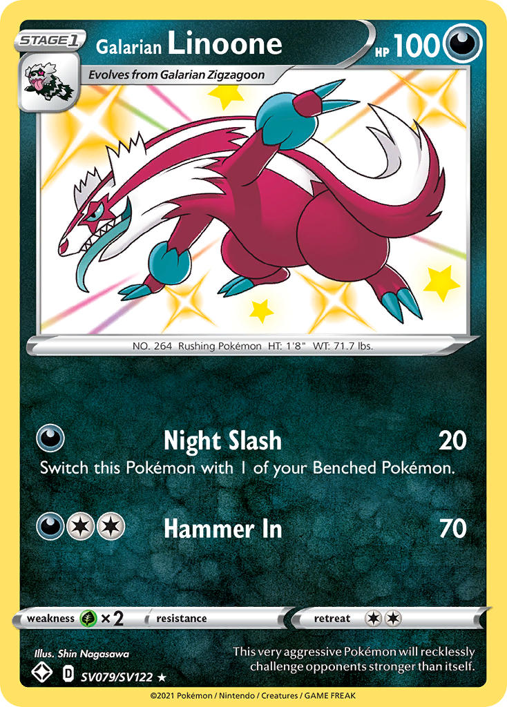 Pokemon TCG Galarian Linoone SV079/SV122 - Shining Fates