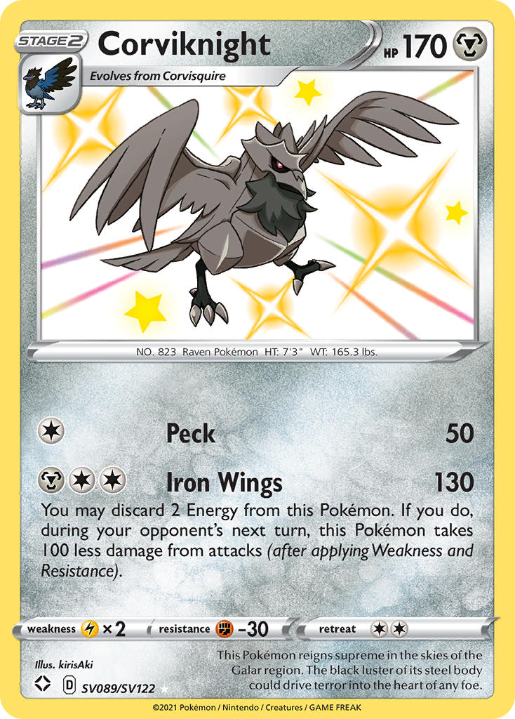 Pokemon TCG Corviknight SV089/SV122 - Shining Fates