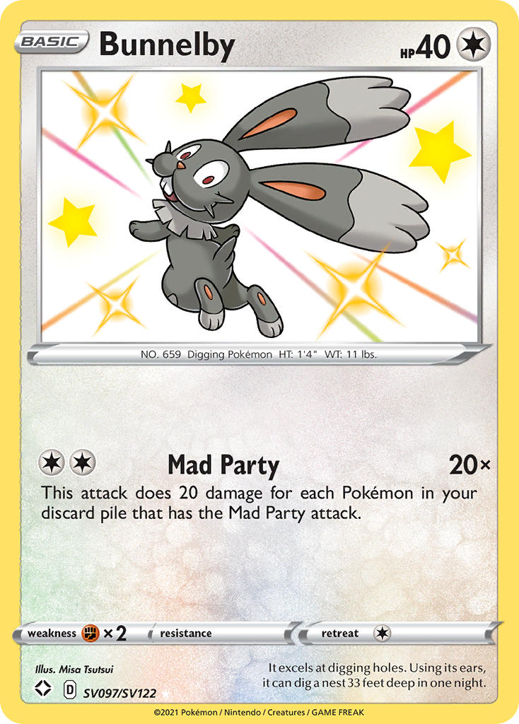 Pokemon TCG Bunnelby SV097/SV122 - Shining Fates
