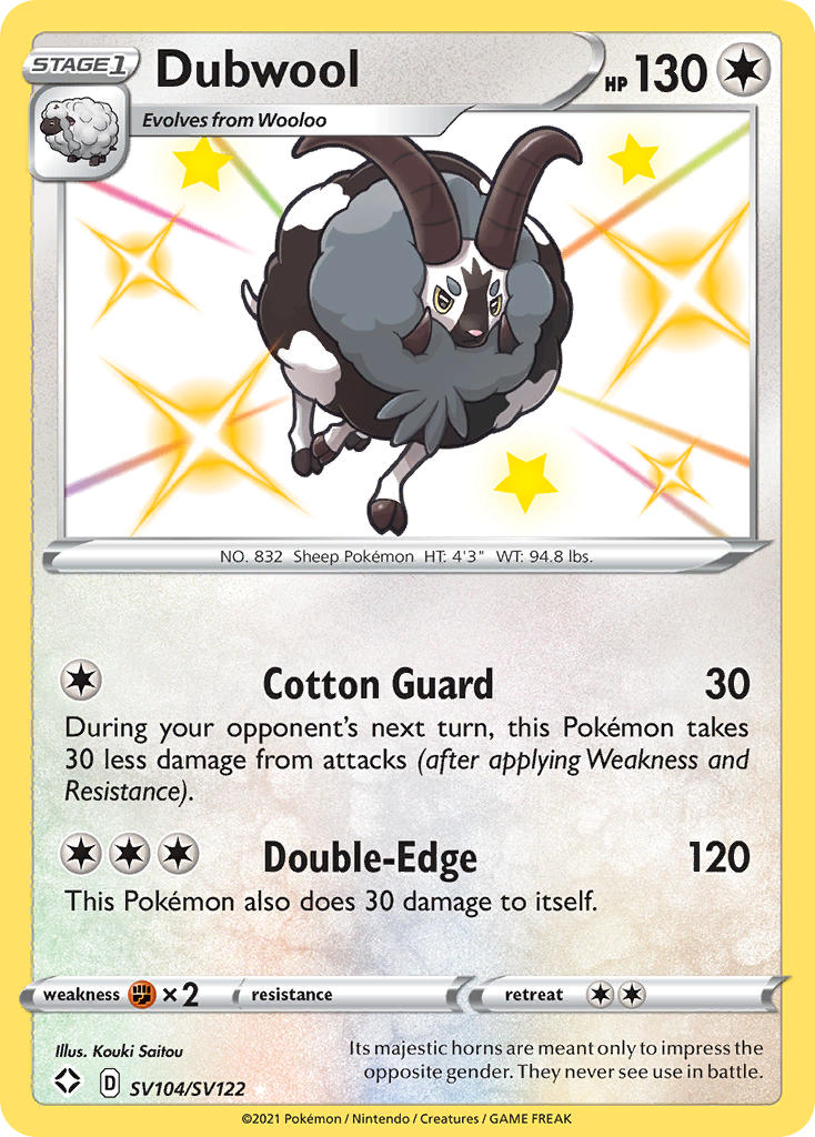 Pokemon TCG Dubwool SV104/SV122 - Shining Fates
