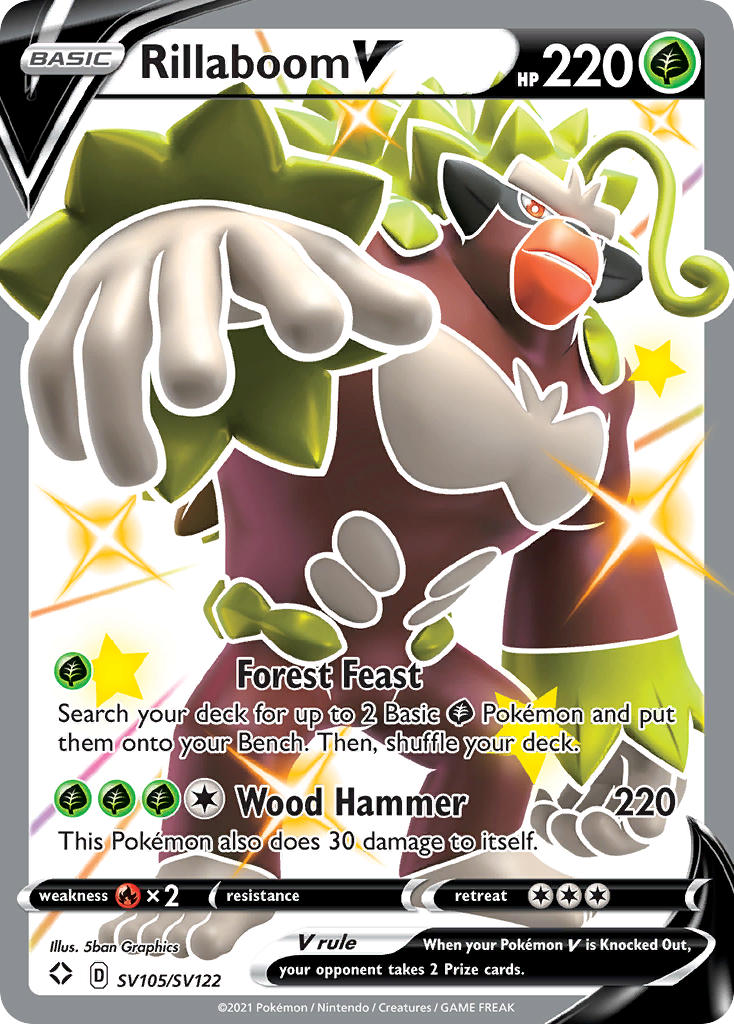 Pokemon TCG Rillaboom V SV105/SV122 - Shining Fates