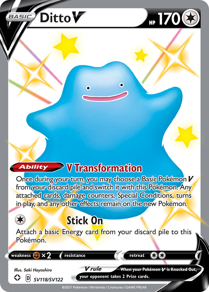 Pokemon TCG Ditto V SV118/SV122 - Shining Fates