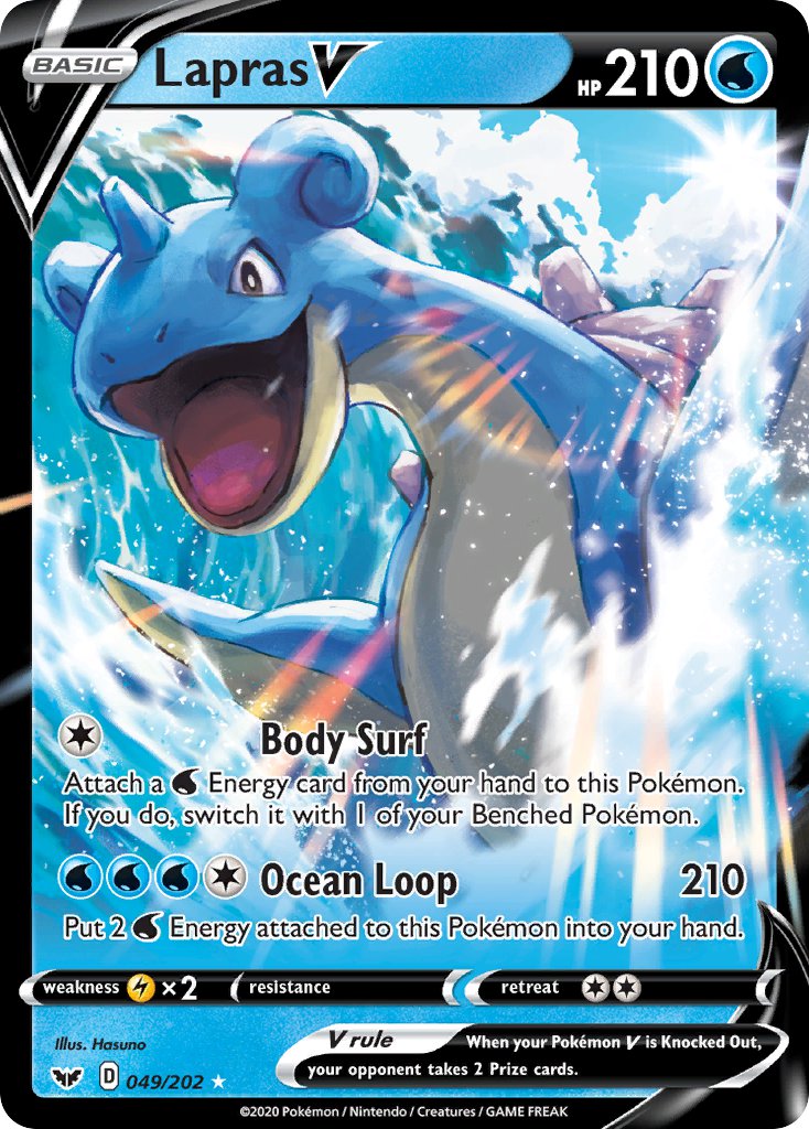 Pokemon TCG Lapras V 049/202 - Sword & Shield